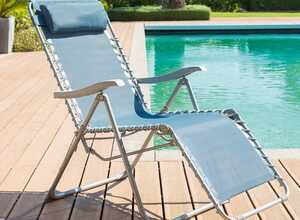 Fauteuil de jardin relax SILOS Bleu orage - HESPERIDE