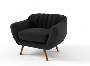 Fauteuil tissu Olso - Noir Fauteuil tissu Olso - Noir