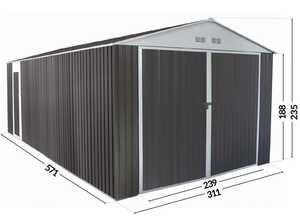 GARAGE METAL NEVADA AVEC PORTE BATTANTE - 18,56 M² GARAGE METAL NEVADA AVEC PORTE BATTANTE - 18,56 M²