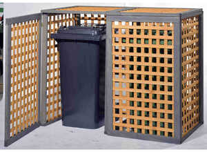 Cache-Poubelle "Kaprun" 2 poubelles - avec couvercle - GASPO Cache-Poubelle "Kaprun" 2 poubelles - avec couvercle - GASPO