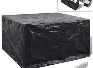 vidaXL Housse à 8 œillets 172x113cm pour salon de jardin en polyrotin 6 pers