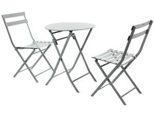 Salon de jardin rond 2 places Greensboro - Ardoise Salon de jardin rond 2 places Greensboro - Ardoise