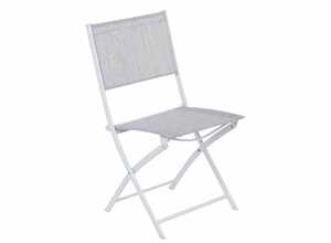Chaise de jardin pliante métal Modula Gris chiné/Blanc