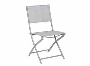 Chaise de jardin pliante métal Modula Gris chiné/Gris mat