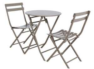 Salon de jardin rond 2 places Greensboro - Taupe Salon de jardin rond 2 places Greensboro - Taupe