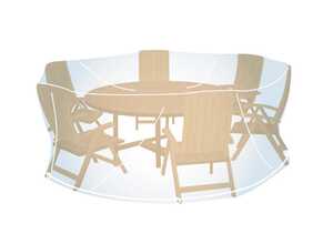 Housse de protection transparente pour salon de jardin rond taille L Housse de protection transparente pour salon de jardin rond taille L