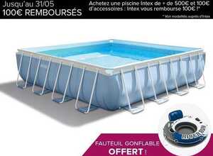 Piscine tubulaire carrée 4,88 x 4,88 x 1,22 m - Intex