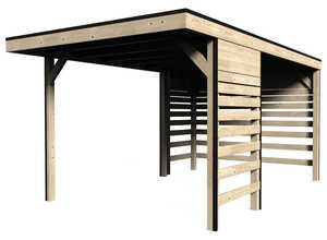 Carport en bois massif - 13 m²