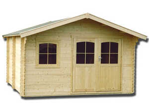 Abri de jardin en bois massif 34 mm - 11,04 m²