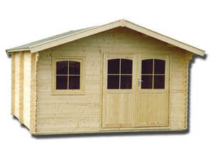 Abri de jardin en bois massif 44 mm - 14,90 m²
