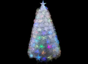 Sapin de Noel artificiel Fibre Optique Blanc 120 cm