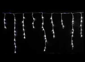 Guirlande de Noël rideau effet neige 240 LED - 3,90 m Blanc