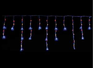 Guirlande de Noël rideau effet neige 240 LED - 3,90 m Bleu