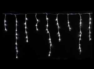 Guirlande de Noël rideau effet neige 480 LED - 7,90 m Blanc