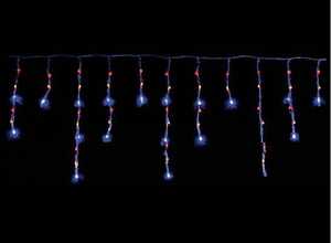 Guirlande de Noël rideau effet neige 480 LED - 7,90 m Bleu