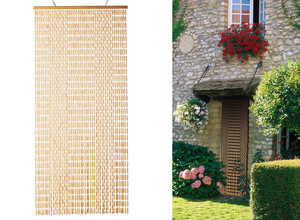 Rideau de porte Olives de buis naturel - 90 x 220 cm