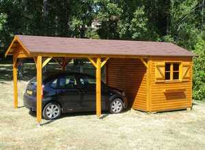 Abri jardin bois 2 en 1 - 21 m2 - 3.03 x 2.03 x 2.65 m - 16 mm Abri jardin bois 2 en 1 - 21 m2 - 3.03 x 2.03 x 2.65 m - 16 mm