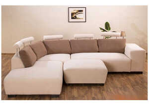 Canapé d'angle tissu Wik - 9/10 places - Marron Canapé d'angle tissu Wik - 9/10 places - Marron