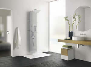 Colonne de douche hydromassante Aquaglass - 203 x 39 cm - Acier Colonne de douche hydromassante Aquaglass - 203 x 39 cm - Acier