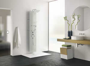 Colonne de douche hydromassante Aquaglass - 203 x 39 cm - Verre dépoli Colonne de douche hydromassante Aquaglass - 203 x 39 cm - Verre dépoli