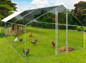 Enclos poulailler 18 m2 parc grillagé 6x3m acier galvanisé