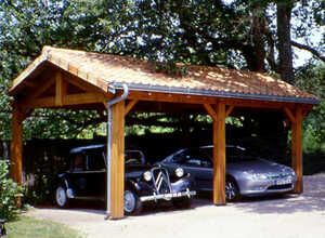 Garage bois - 30 m² - 5.00 x 6.00 x 3.75 m