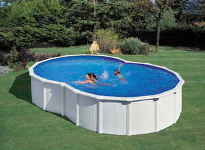 Kit piscine acier en huit Varadero blanche - 7.10 x 4.75 x 1.20 m