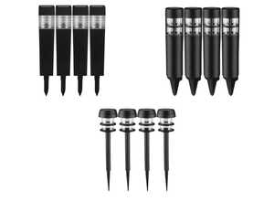 LIVARNO home Lot de 4 balises solaires à LED