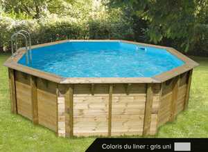Piscine bois Océa 5,80 x 1,30 m - Liner gris - Ubbink Piscine bois Océa 5,80 x 1,30 m - Liner gris - Ubbink