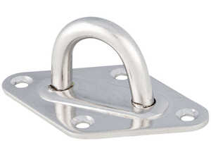 Pontet en inox sur platine losange Ø 8 cm