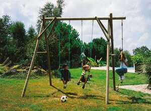 Portique bois - 3 agrès - H : 2.50 m