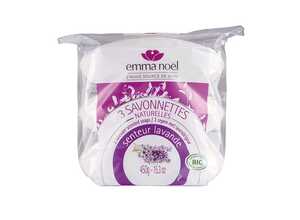 Savonnettes à la lavande bio en sachets de 3 x 150 g