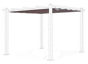 Toile de toit pour tonnelle 3x3m Condate - toile de rechange pergola, toile de remplacement Toile de toit pour tonnelle 3x3m Condate - toile de rechange pergola, toile de remplacement