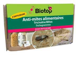 Trichogramme contre les mites alimentaires BIOTOP - Lot de 4 diffuseurs pour un placard