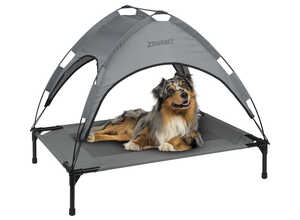 zoofari® Lit de camp pour chien avec toit pare-soleil