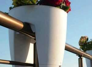 Lot de 2 Jardinières Balustrade Blanches Lot de 2 Jardinières Balustrade Blanches