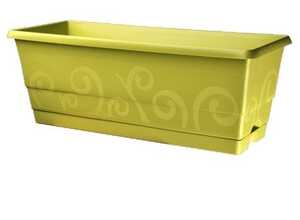 Lot de 2 Jardinières vert lime - Volutes Lot de 2 Jardinières vert lime - Volutes