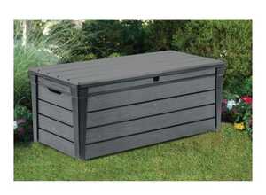 KETER Coffre de rangement en resine 445L pour le jardin - 145x69.7x60.3cm - Gris