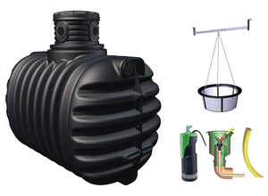 Récupérateur d'eau de pluie à enterrer 1600 L - Garantia Récupérateur d'eau de pluie à enterrer 1600 L - Garantia