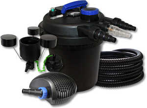 Kit filtration bassin à pression 6000l 11W UVC 40W Pompe Tuyau Skimmer - WILTEC Kit filtration bassin à pression 6000l 11W UVC 40W Pompe Tuyau Skimmer - WILTEC