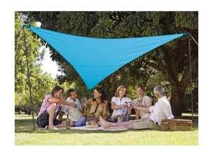 Kit voile d'ombrage triangulaire 3,60 x 3,60 m - Bleu azur - JARDIDECO