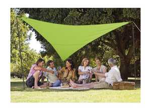 Kit voile d'ombrage triangulaire 3,60 x 3,60 m - Vert pomme - JARDIDECO