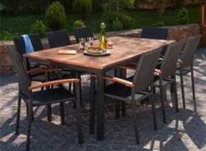 Salon de jardin BARCELONA 200cm chocolat et 2 fauteuils Salon de jardin BARCELONA 200cm chocolat et 2 fauteuils