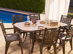 Salon de jardin AMALFI: Une table 220CM et 8 fauteuils Salon de jardin AMALFI: Une table 220CM et 8 fauteuils