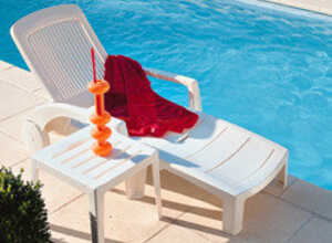 Lot de 2 bains de soleil FIDJI blanc
