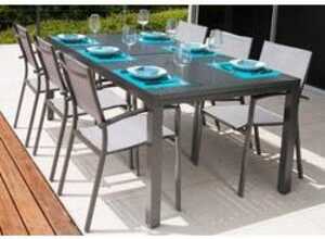 Salon de jardin: Table MALAGA 2 3M et 8 fauteuils ANTIBES Salon de jardin: Table MALAGA 2 3M et 8 fauteuils ANTIBES