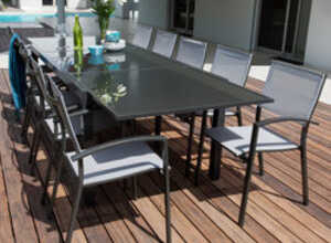 Salon de jardin: Table PALERME 2 3M et 10 fauteuils ANTIBES Salon de jardin: Table PALERME 2 3M et 10 fauteuils ANTIBES