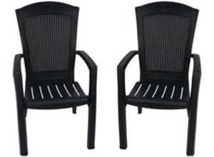 Lot de 2 fauteuils MINNESOTA graphite Lot de 2 fauteuils MINNESOTA graphite