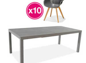 Salon de jardin: Table VALENCIA 2 3M et 10 fauteuils OSLO Anthracite Salon de jardin: Table VALENCIA 2 3M et 10 fauteuils OSLO Anthracite
