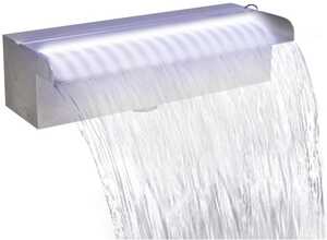 vidaXL Lame d'eau rectangulaire à LED 30 cm en acier inoxydable pour piscine
